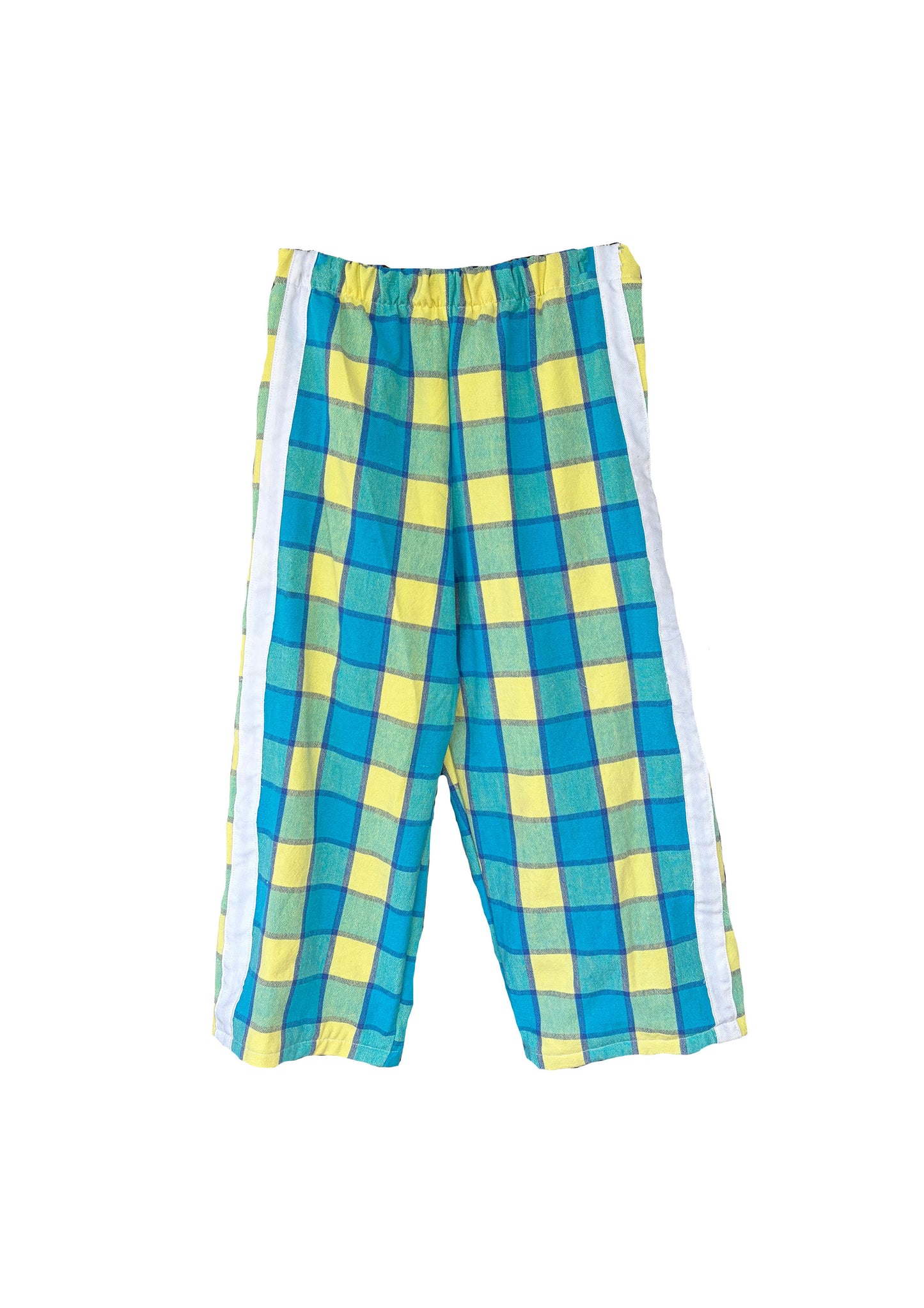 Blue and yellow check print pant Size / Age: 9-10