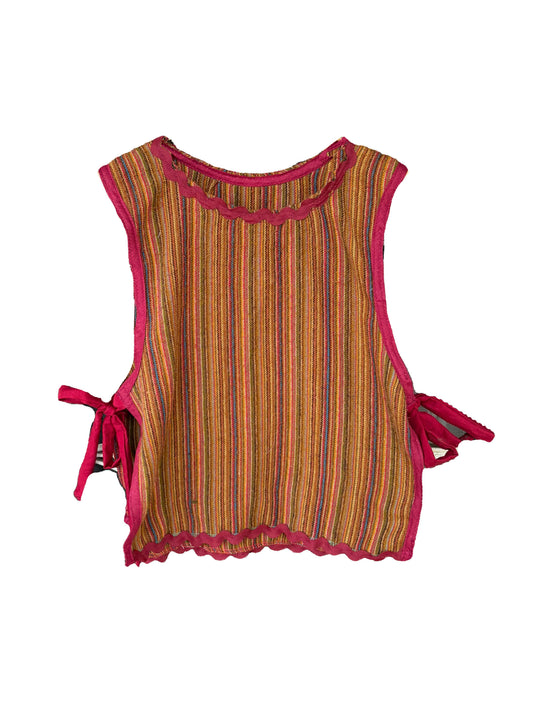 Vintage knit nit ric rac bib size/ 11-12
