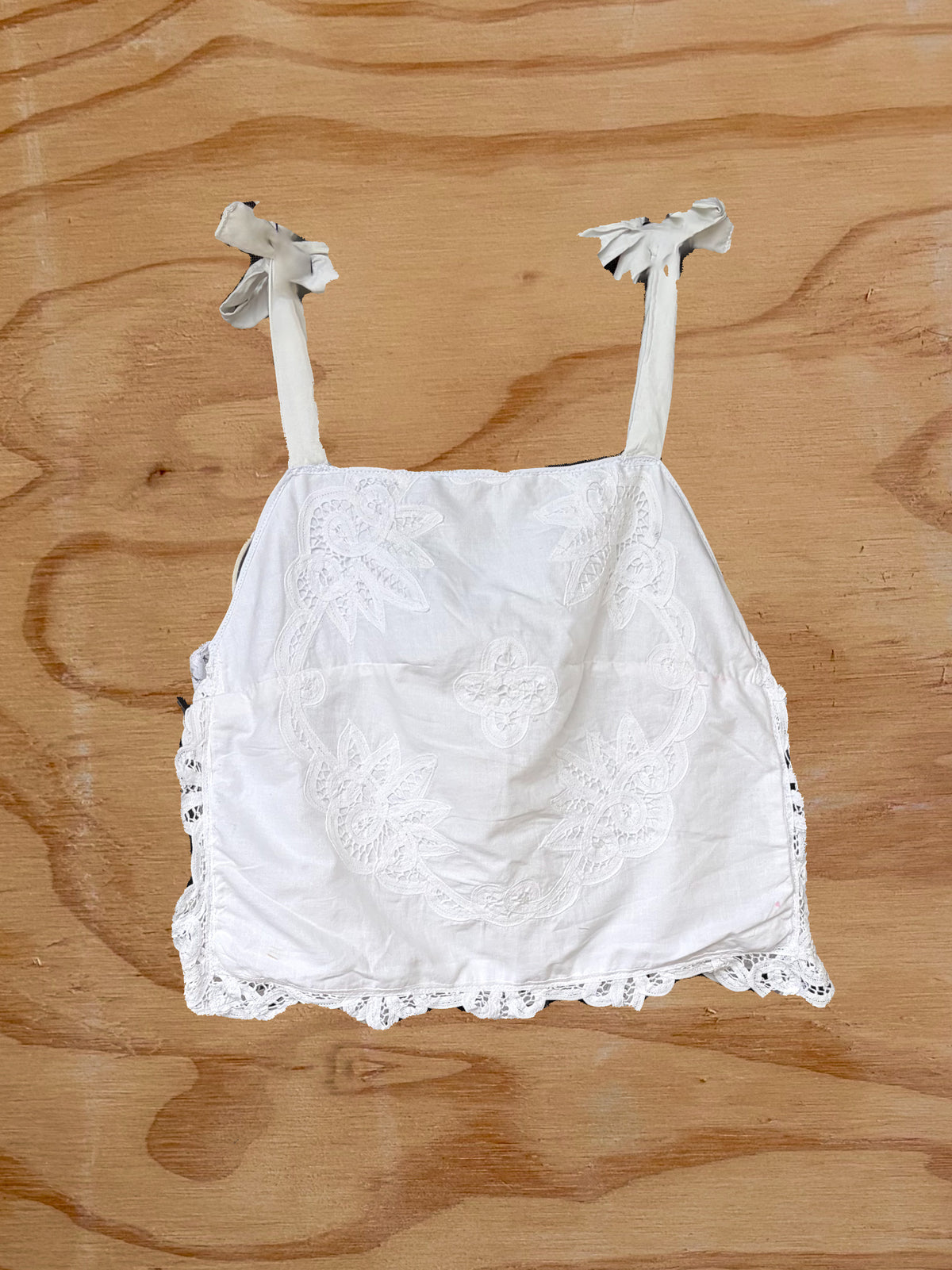 Reversible White Broderie Lace top