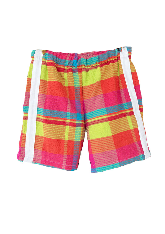 Pink multi check print short  Size / Age: 9-10