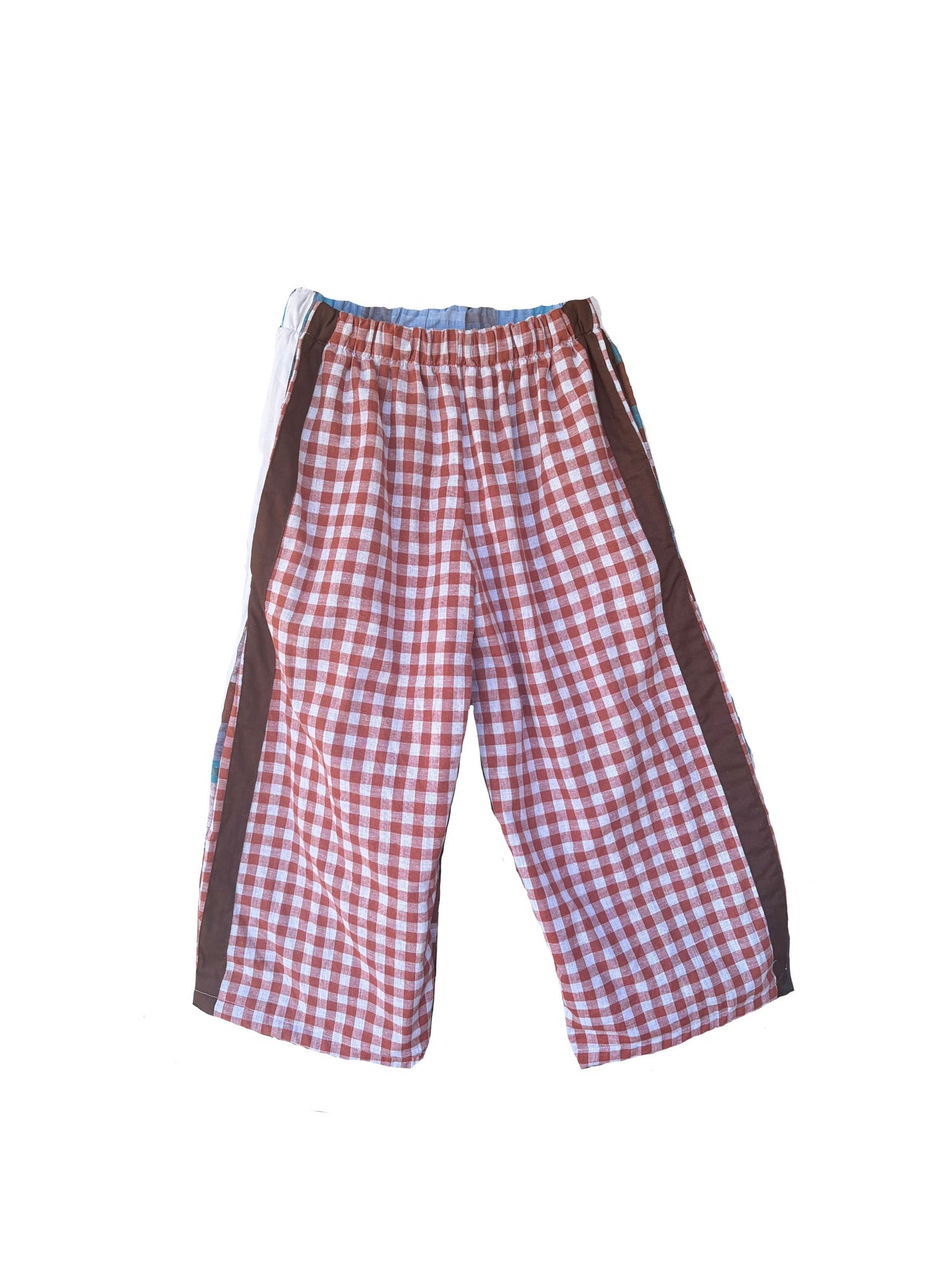 2 print brown and blue check pant Size / Age: 8