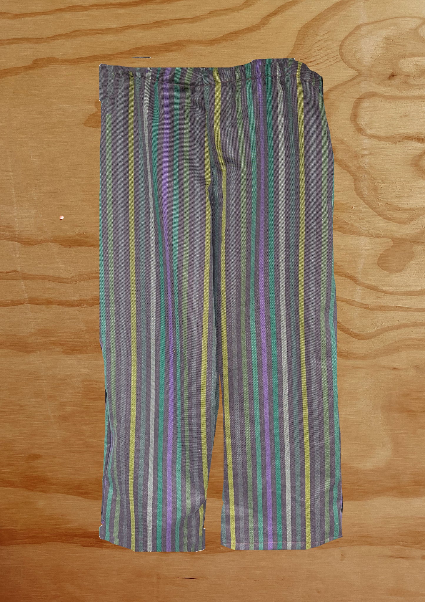 Purple and Chartreuse Pinstripe pant Size XL