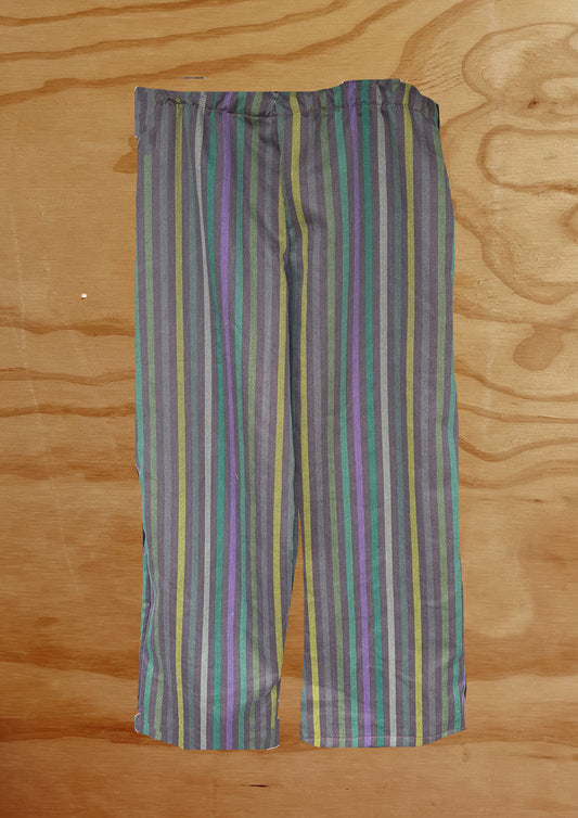 Purple and Chartreuse Pinstripe pant Size XL