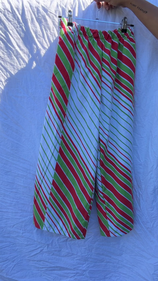 Vintage 70s stripe green and orange print pant  Size / Age: 11-12