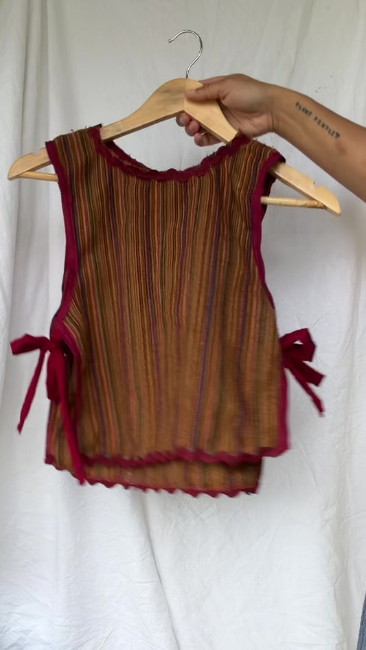 Vintage knit nit ric rac bib size/ 11-12
