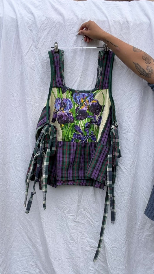 Violet iris Apron top Size XL